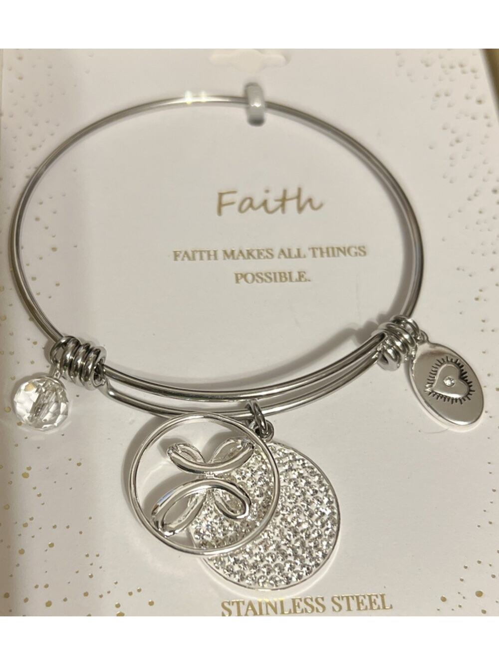 NIB Footnotes Family Stainless Steel Adjustable Bracelet